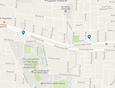 Google Map of birdsong Panyard, Trinidad and Tobago